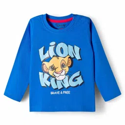Babyhug Disney Single Jersey Knit Full Sleeves Night Suit With Lion King Graphics - Blue image 2