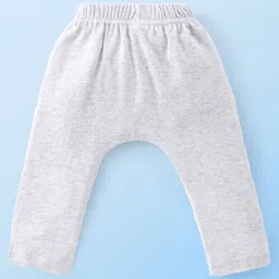 Babyhug Cotton Knit Interlock Diaper Legging With Animals & Star Print Pack Of 3 - Yellow Blue & Grey image 3