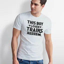 Seekbuylove Typography Printed Round Neck Short Sleeves Bio Finish Pure Cotton T-shirt image 2