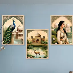 walllane Traditional Wall Art With Frame Home Decor Wall Painting For Living Room Office Bedroom image 4