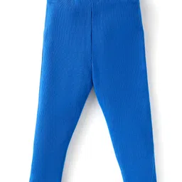 Babyhug Single Jersey Knit Full Sleeves Floral Printed Top & Leggings Set with Frill Detailing - Blue & Yellow & Pink image 5