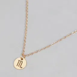 Peora Gold-Plated Scorpio Zodiac Sign Pendant with Chain image 4