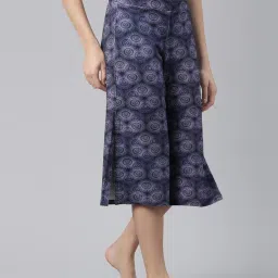 Enamor Indigo Blue Printed Lounge Pants image 3
