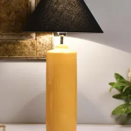 Homesake Yellow Ceramic Table Lamp with Cone Shade (Bulb Included) - Set of 1-image-15