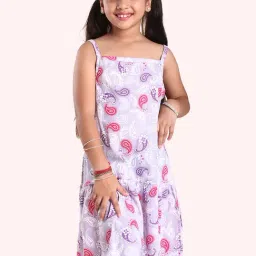 Kiddopanti Girls Light Violet Printed Dress-image-38