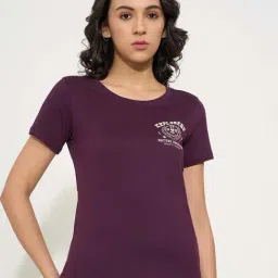 Ajile By Pantaloons Purple Regular Fit Printed Sports T-Shirt-picture-34