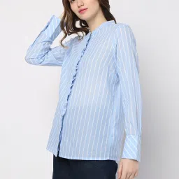 Vero Moda Blue Cotton Striped Shirt image 3