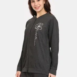 Rosaline by Zivame Black Printed Sweatshirt image 3