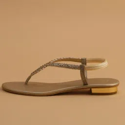 Eridani Women's Avan Gold Ankle Strap Sandals image 2