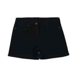 Peter England Kids Black Solid Shorts-image-4