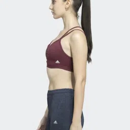 adidas Maroon Logo Print Sports Bra image 3