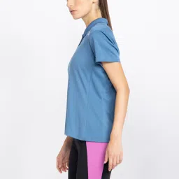 adidas Blue Logo Print Sports T-Shirt image 3