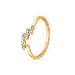 Mia By Tanishq Nature's Finest 14k Yellow Zigzag Treasures Gold Diamond Ring image 3