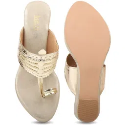 Inc.5 Women's Gold Toe Ring Wedges image 3