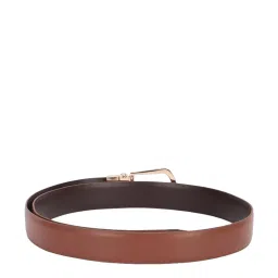 Louis Philippe Brown Leather Solid Reversible Belt for Men image 2