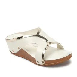 Iconics Women's White Casual Wedges image 3