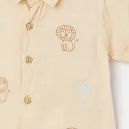 Juniors by Lifestyle Baby Boys Beige Regular Fit Shirt image 3
