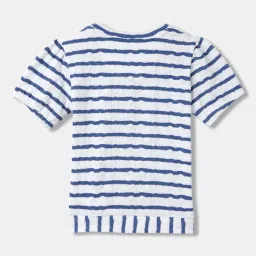 Blue Giraffe Kids White & Blue Striped T-Shirt image 2