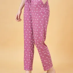 Dreamz by Pantaloons Lilac Cotton Printed Pyjamas image 3