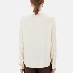 Kazo Off White Viscose Floral Print Shirt image 2