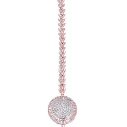 Saraf Rs Jewellery Unique Diamond Tikka Round Shaped Rose Gold Plated Ad Studded For Women & Girls-image-43