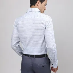 Louis Stitch Blue Cotton Regular Fit Striped Shirt image 2