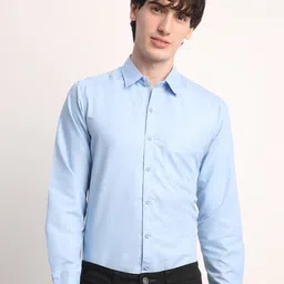 Voroxy Men Smart Spread Collar Solid Cotton Casual Shirt-picture-26