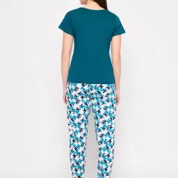 Clovia Multicolor Printed Top With Pyjamas image 2