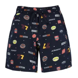 Plum Tree Kids Green & Blue Cotton Printed Shorts (Pack of 2) image 2