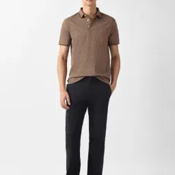 Van Heusen Brown Cotton Regular Fit Printed Polo T-Shirt image 5