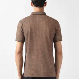 Van Heusen Brown Cotton Regular Fit Printed Polo T-Shirt image 2