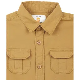 Bodycare Kids Brown Printed Full Sleeves Shirt image 3