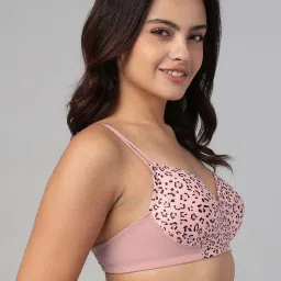 Clovia Pink Regular Fit Printed Bra image 3