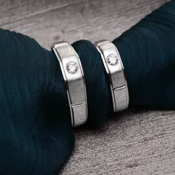 Clara 92.5 Sterling Silver Franco Adjustable Couple Rings-picture-26