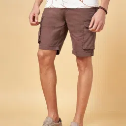 Urban Ranger by Pantaloons Brown Cotton Slim Fit Cargo Shorts image 3