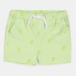 MINIKLUB Kids Light Green Printed Shorts-image-24