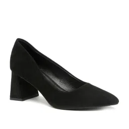 Flat N Heels Women's Black Casual Pumps image 3
