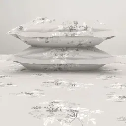 Welspun Harmony Grey 120 TC Polycotton Double Bedsheet with 2 Pillow Covers image 5