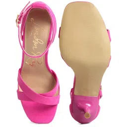 London Rag Women's Pink Ankle Strap Stilettos image 3