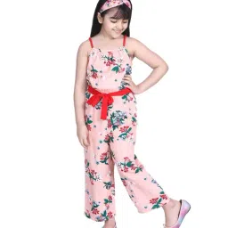 StyleStone Kids Peach Printed Jumpsuit with Belt-picture-46