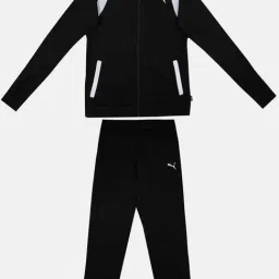 Puma Kids Classic OP G Black & White Color Block Full Sleeves Jacket Set-image-68