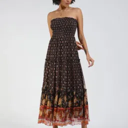 Label Ritu Kumar Black Floral Print Maxi Dress-picture-27