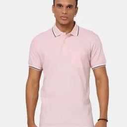 Masculino Latino Light Pink Regular Fit Polo T-Shirt-image-97