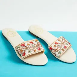 Melange by Lifestyle Women's Beige Ethnic Sandals-picture-13