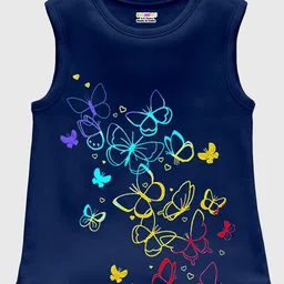 KUCHIPOO Girls Pack Of 5 Graphic Printed Sleeveless T-shirts image 5