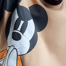 Bewakoof Men's Black & Brown Mickey Punch Graphic Printed Oversized Sweatshirt image 3