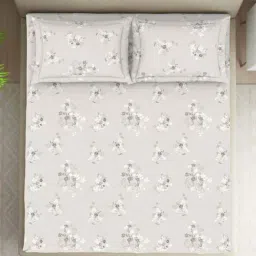 Welspun Harmony Grey 120 TC Polycotton Double Bedsheet with 2 Pillow Covers image 3