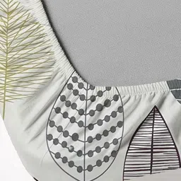 WEAVE AND DECOR White & Yellow Leaf 300TC Microfiber 300 TC Queen Bedsheet Set-1.82mx1.82m image 3