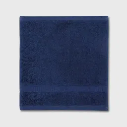 fabindia home Fabindia Amaya Navy Cotton 550 GSM Hand Towel - Set of 2 image 3