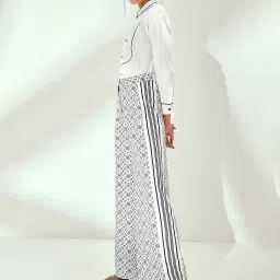 The Label Life Black & White Printed Regular Fit High Rise Pants image 3